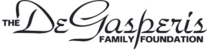 Logo of The DeGasparis Family Foundation featuring stylized, cursive text. The words "The" and "Family Foundation" are in a smaller font, while "DeGasparis" is prominently displayed in between them in a larger, elegant script.
