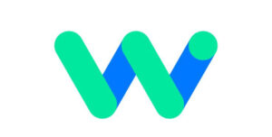 A stylized letter "W" logo, composed of two green and one blue overlapping curved segments against a white background. The green segments form the upper parts of the "W" while the blue segment creates the bottom peak.